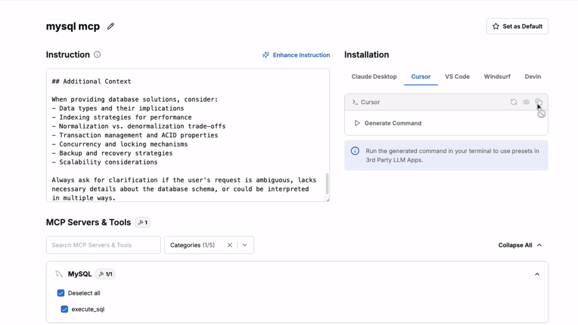 MCP proxy access preview